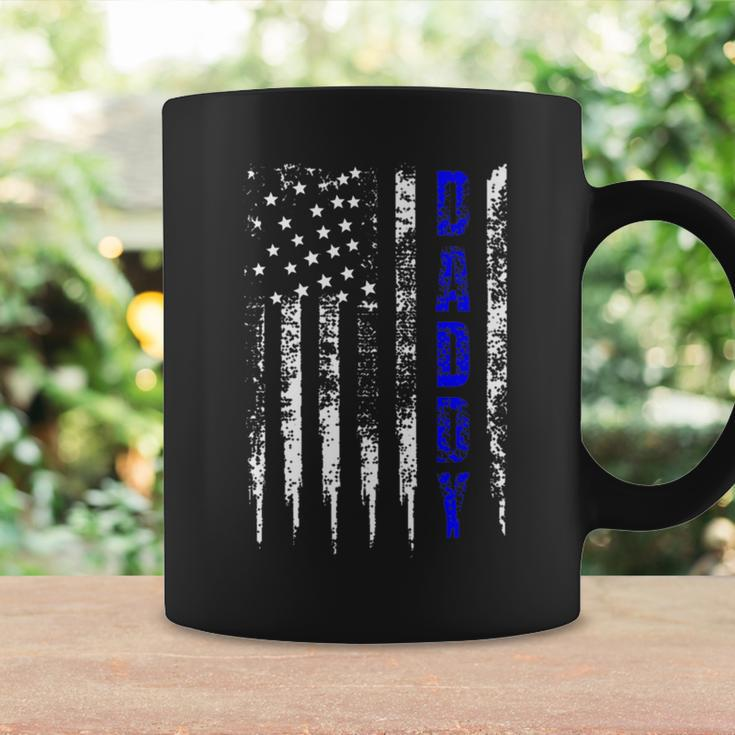 Police Daddy Blue Line Fathers Day Distressed Coffee Mug Gifts ideas