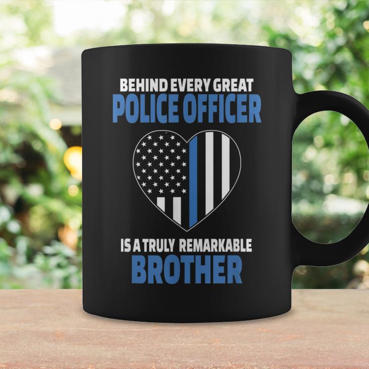 Police Officer Brother Cute Heart Flag Coffee Mug Gifts ideas