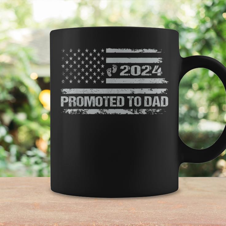 Promoted To Dad Est 2024 Featuring An American Flag Coffee Mug Gifts ideas