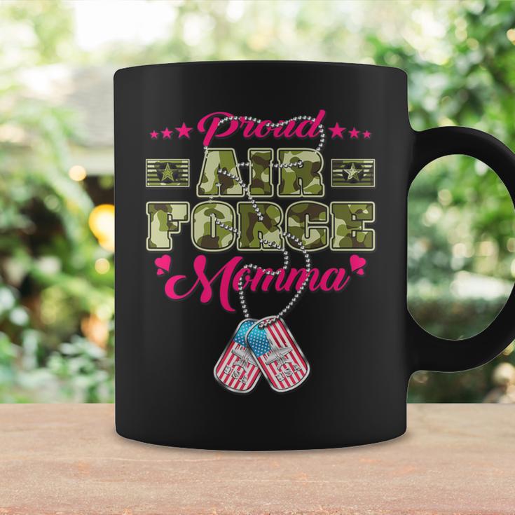 Proud Air Force Momma Camo Us Flag Dog Tags Military Mom Coffee Mug Gifts ideas