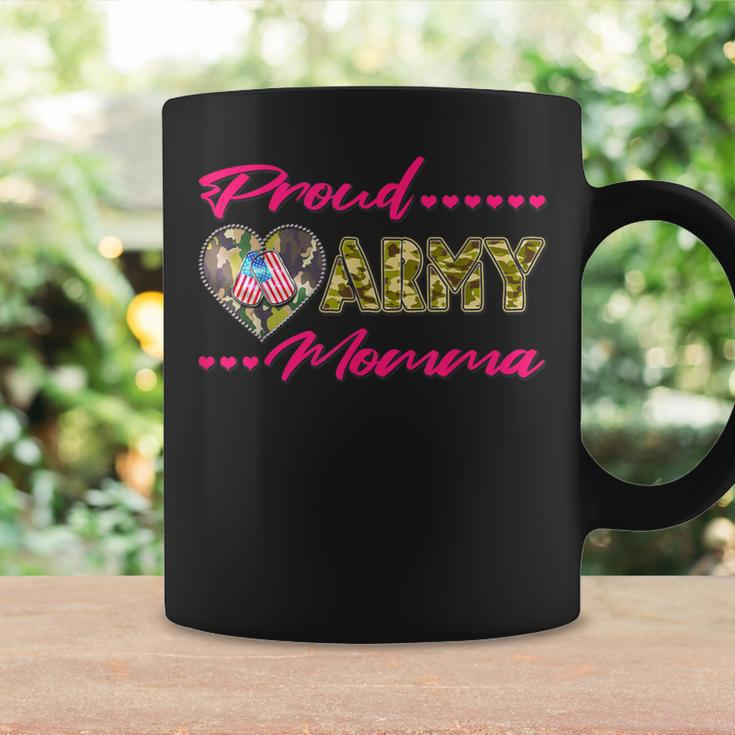 Proud Army Momma Camo Us Flag Dog Tags Military Mom Coffee Mug Gifts ideas