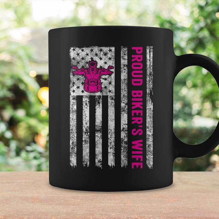 Proud Biker's Wife American Flag Patriotic Coffee Mug Gifts ideas