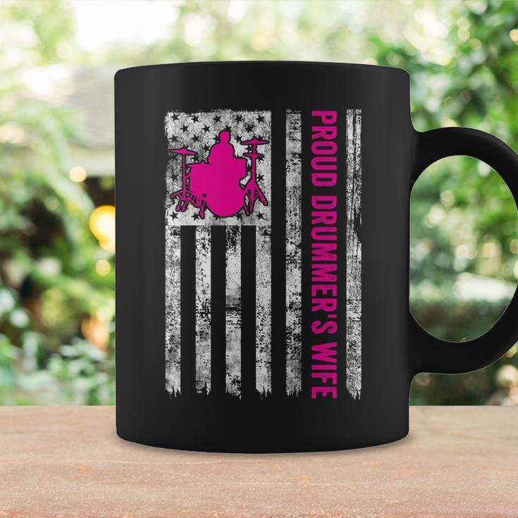Proud Drummer's Wife American Flag Patriotic Coffee Mug Gifts ideas