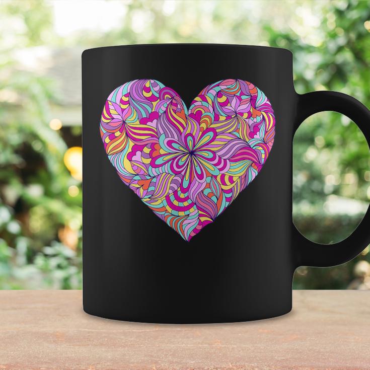 Psychedelic Heart Trippy Colors Rave Party Colorful Coffee Mug Gifts ideas