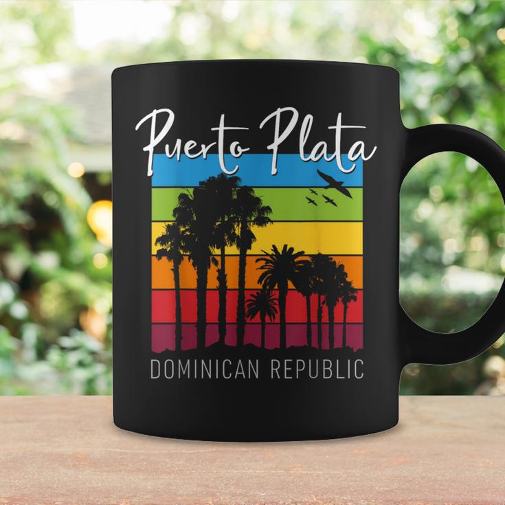 Puerto Plata Vacation Souvenir Rainbow Palm Tree Coffee Mug Gifts ideas
