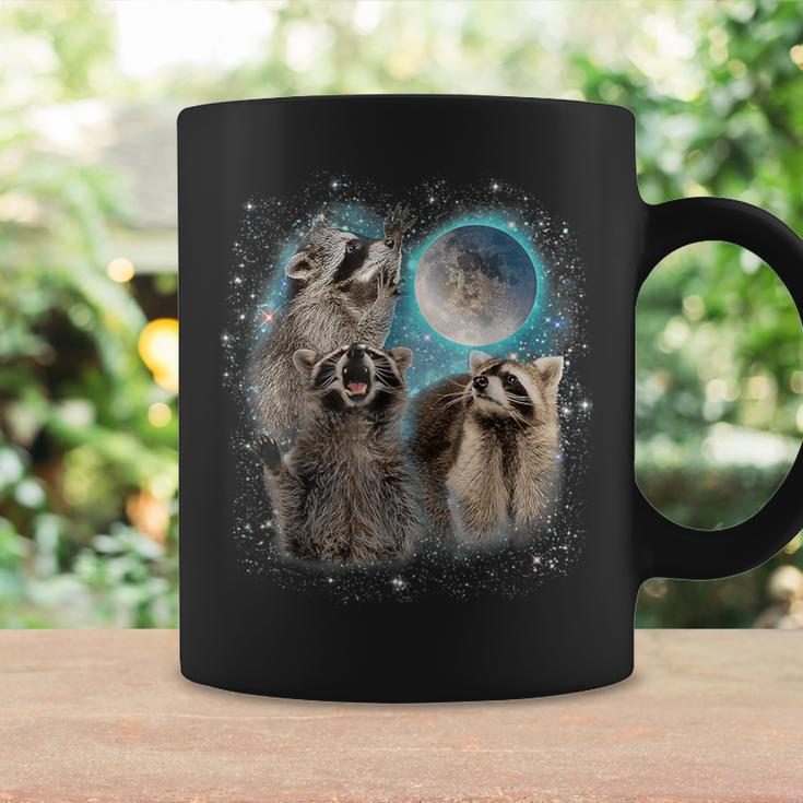 Raccoon 3 Racoons Howling At Moon Weird Cursed Coffee Mug Gifts ideas