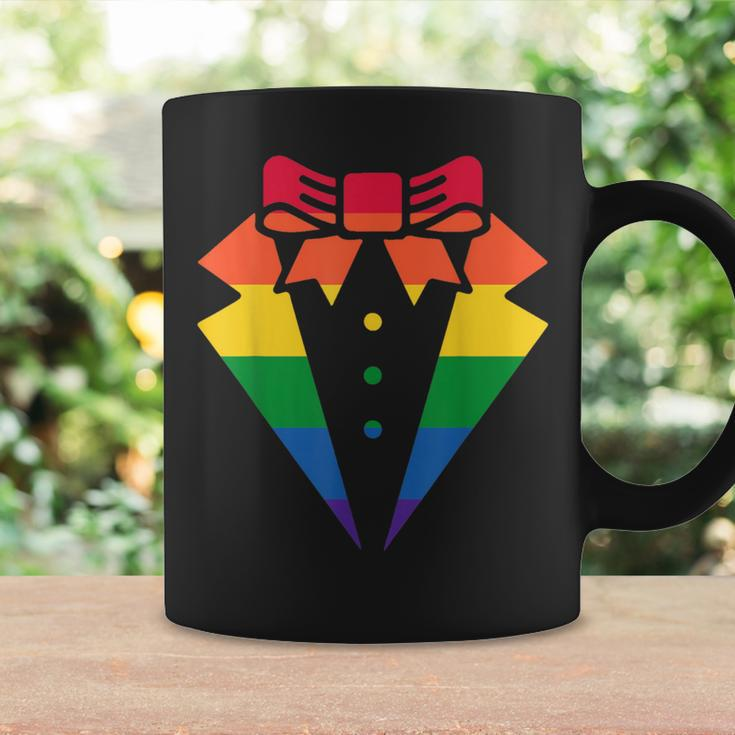 Rainbow Colors Pride Tux Wedding Prom Pride Month Tuxedo Coffee Mug Gifts ideas