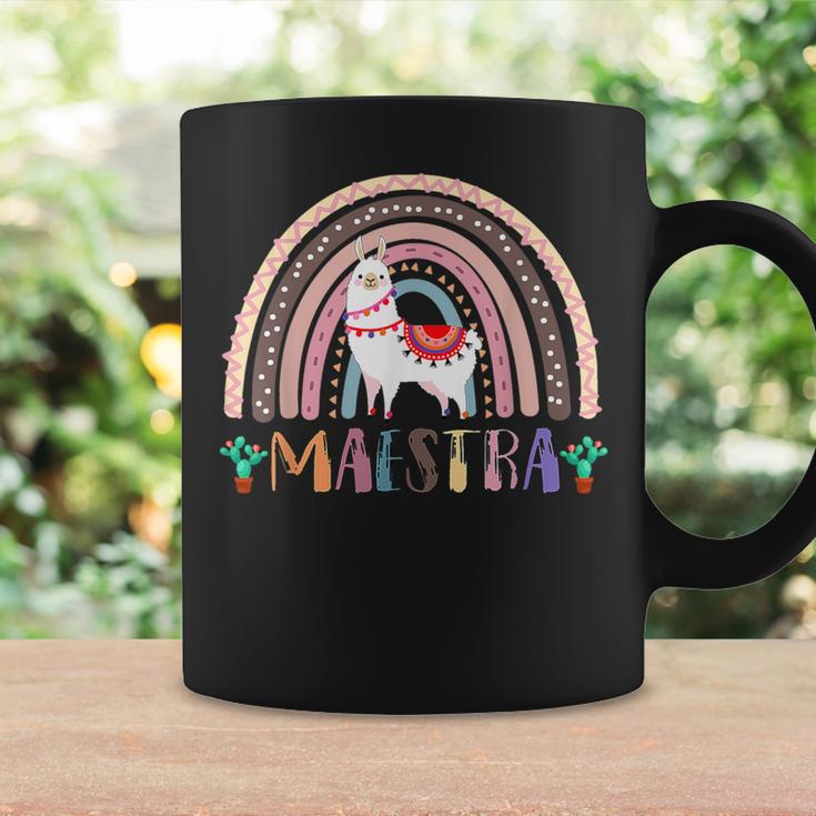 Rainbow Llama Maestra Teacher Spanish Teacher Life Coffee Mug Gifts ideas