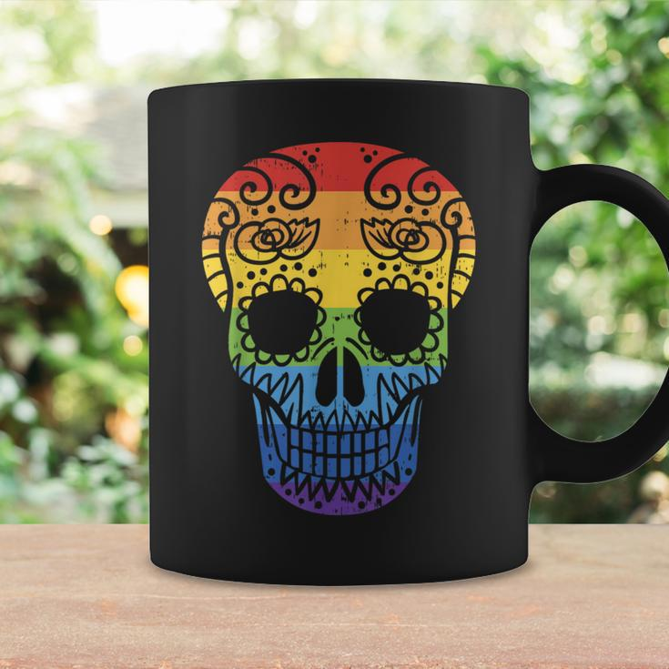 Rainbow Sugar Skull Day Of The Dead Lgbt Gay Pride Coffee Mug Gifts ideas