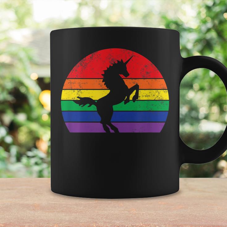 Rainbow Unicorn Striped Sunrise Distressed Relaxed Coffee Mug Gifts ideas