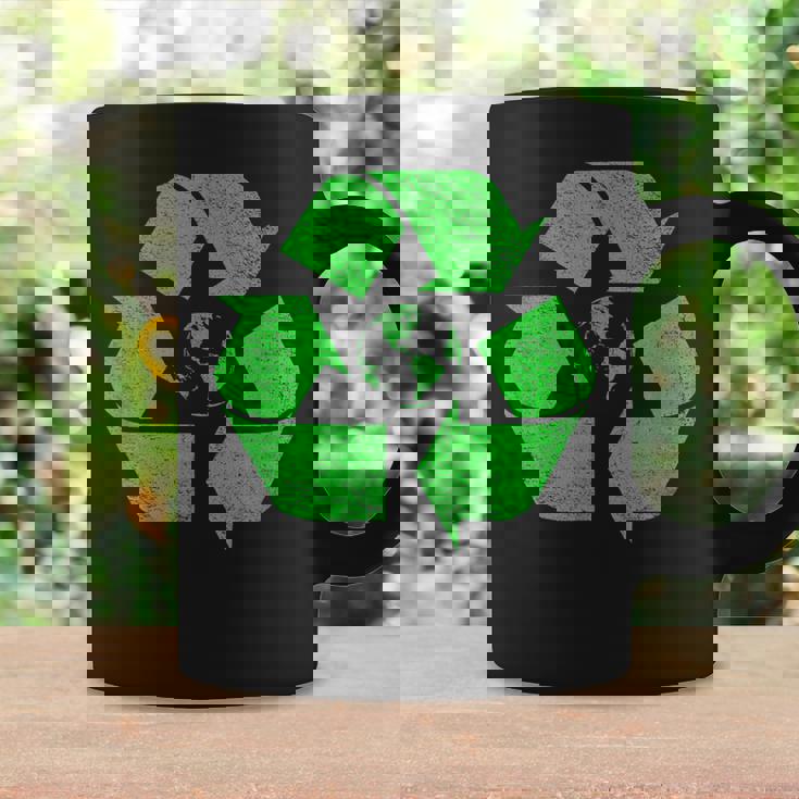 Reciclar Símbolo Logo Tierra Green Deal Cambio Climático Taza de café Ideas de regalos