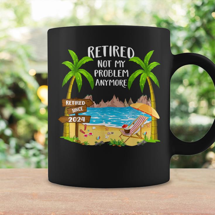 Retired 2024 Not My Problem Anymore Beach Retirement Coffee Mug Gifts ideas