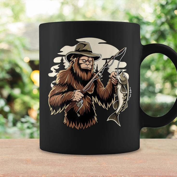 Retro Bigfoot Sasquatch Fishing Bassquatch Fisherman Coffee Mug Gifts ideas