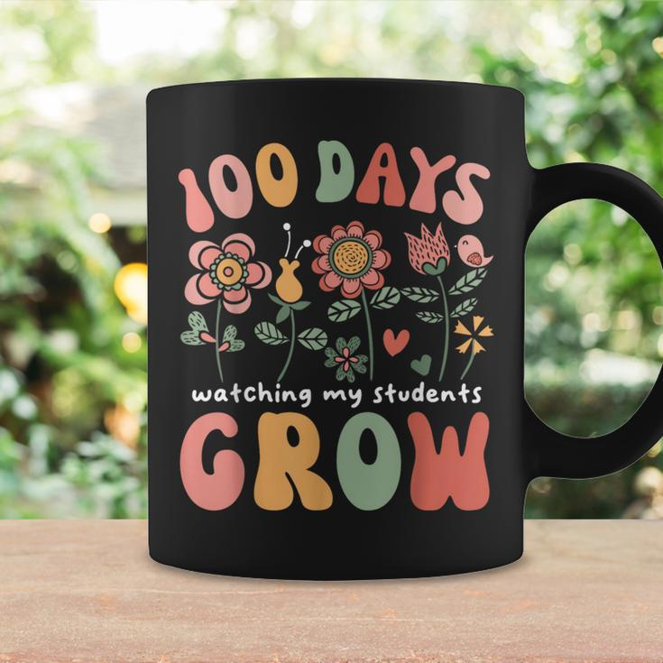 Retro Boho Flower Teacher 100 Days Watching My Students Grow Coffee Mug Gifts ideas