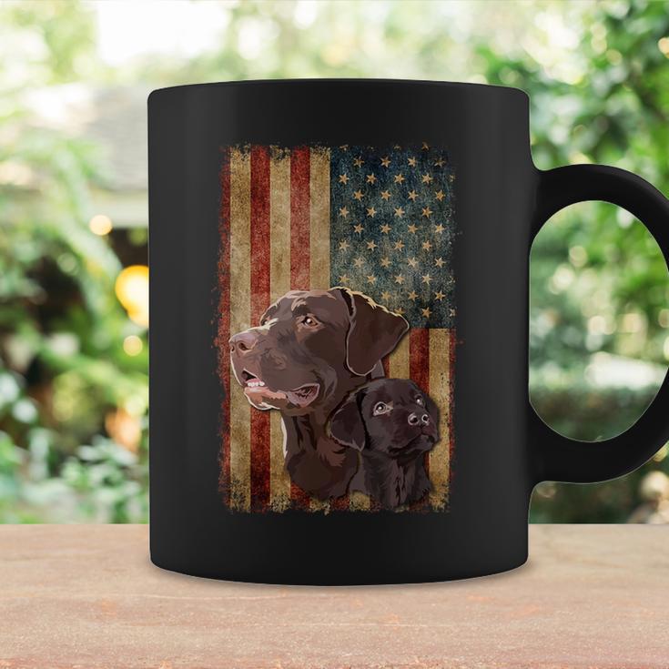 Retro Chocolate Lab With Usa Flag Chocolate Lab Dad Mom Coffee Mug Gifts ideas