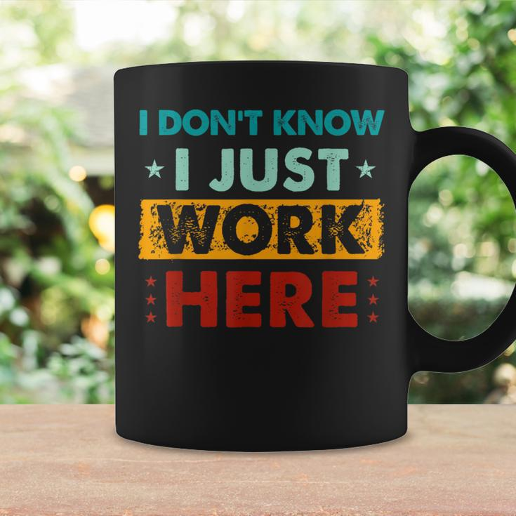 Retro I Don't Know I Just Work Here Coffee Mug Gifts ideas