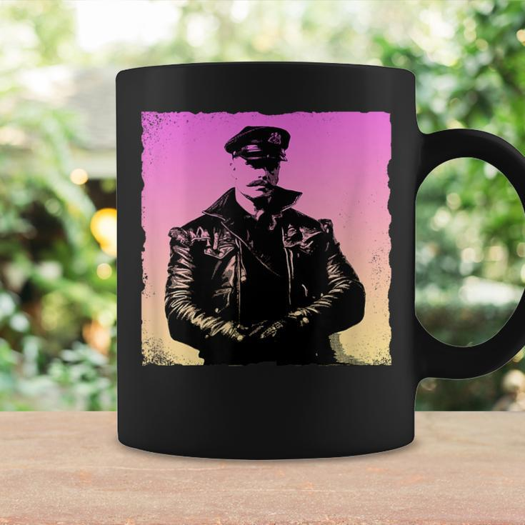 Retro Gay Daddy Leather Gay Biker Bear Bearded Gay Pride Coffee Mug Gifts ideas