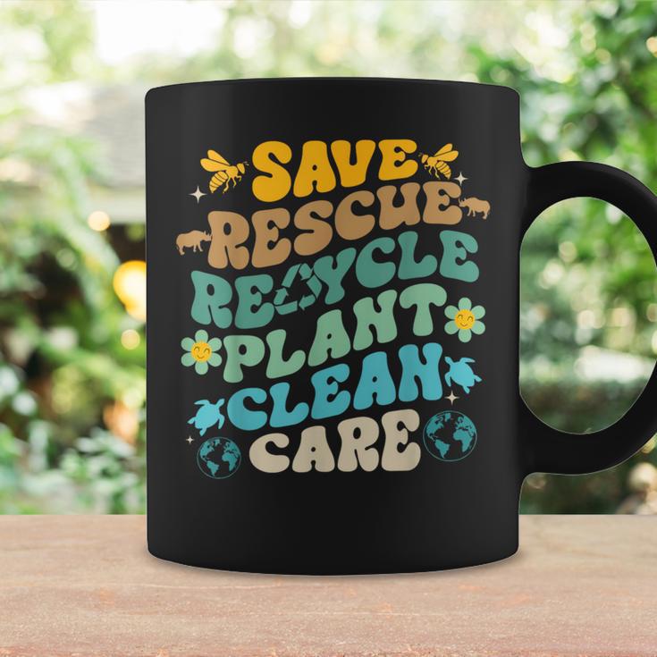 Retro Groovy Save Bees Rescue Animals Recycle Fun Earth Day Coffee Mug Gifts ideas Retro Groovy Save Bees Rescue Animals Recycle Fun Earth Day Coffee Mug Gifts ideas