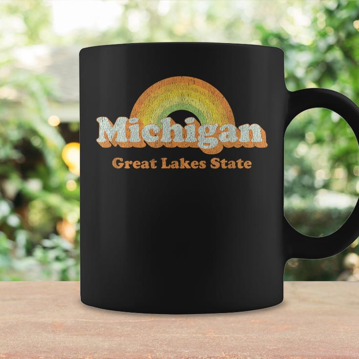 Retro MichiganVintage 70S Rainbow Coffee Mug Gifts ideas