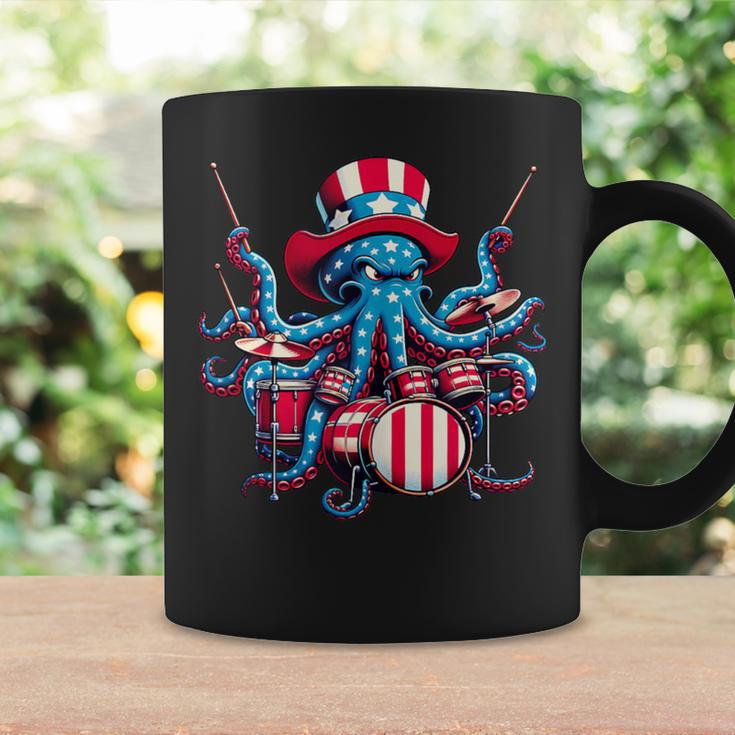 Retro Octopus Playing Drums Retro Musician Drumming Band Coffee Mug Gifts ideas