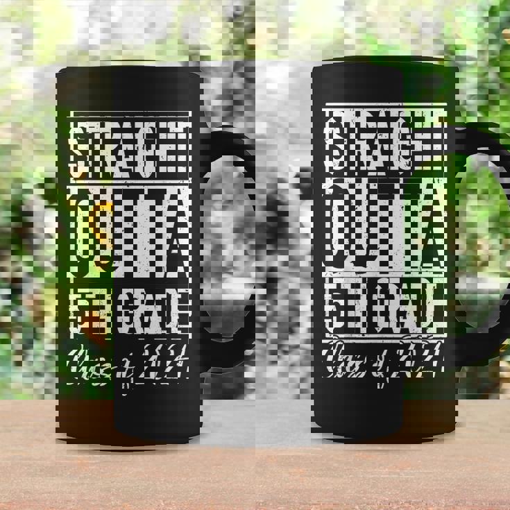 Retro Straight Outta 5Th Grade Graduation Class Of 2024 Grad Coffee Mug Gifts ideas