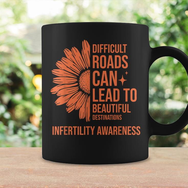 Retro Sunflower Infertility Awareness Week Orange Ribbon Coffee Mug Gifts ideas