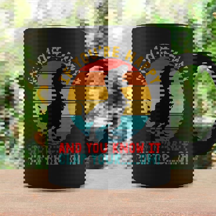 Retro T-Rex If You're Happy And You Know It Clap Your Oh Coffee Mug Gifts ideas