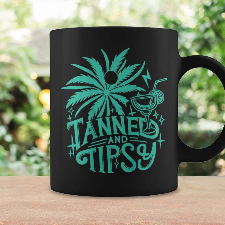 Retro Tanned And Tipsy Beach Summer Vacation On Back Coffee Mug Gifts ideas