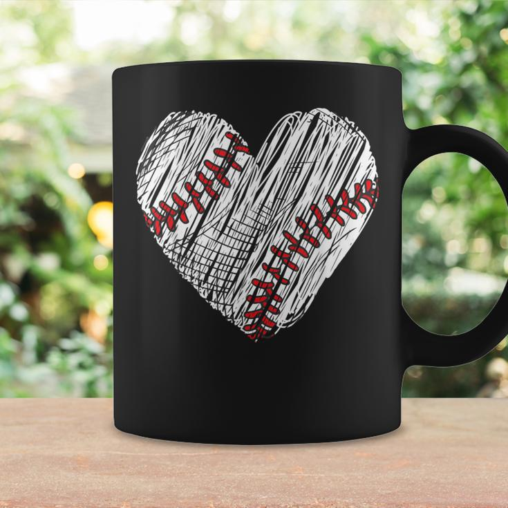 Retro Vintage Baseball Lover Heart Fans Players Distressed Coffee Mug Gifts ideas