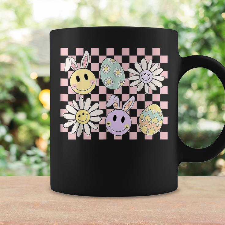 Retro Vintage Easter Groovy Bunny Pastel Check Egg Trendy Coffee Mug Gifts ideas