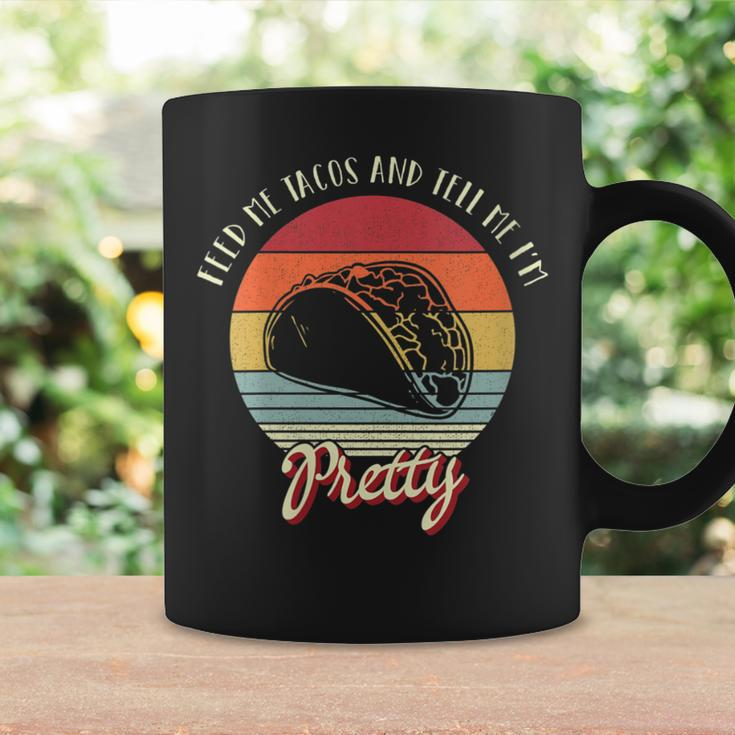 Retro Vintage Style Feed Me Tacos And Tell Me I'm Pretty Coffee Mug Gifts ideas