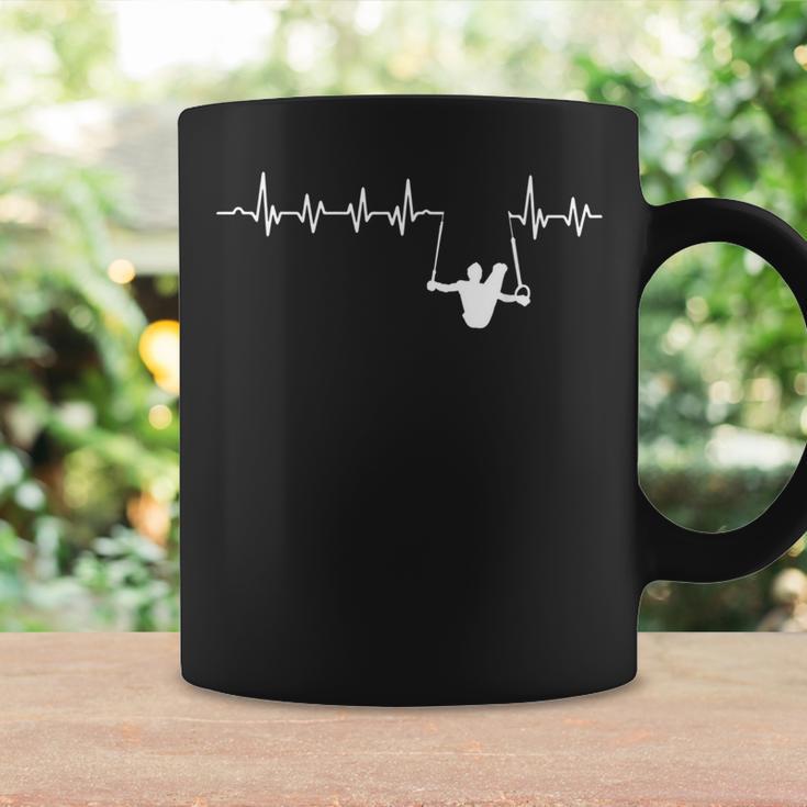 Still Rings Gymnastics Heartbeat Male Gymnast Men Coffee Mug Gifts ideas