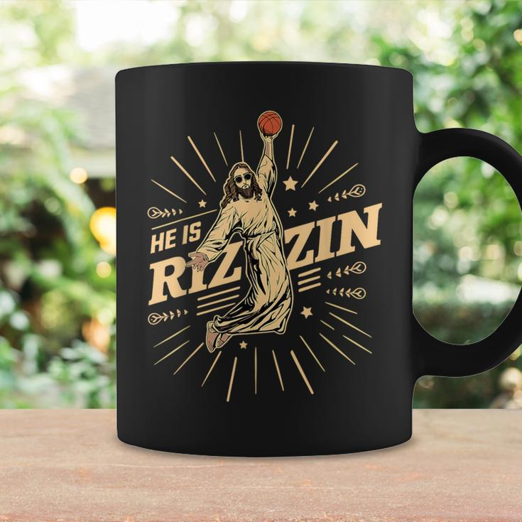 He Is Rizzin Jesus Sports Meme Christian Basketball Coffee Mug Gifts ideas