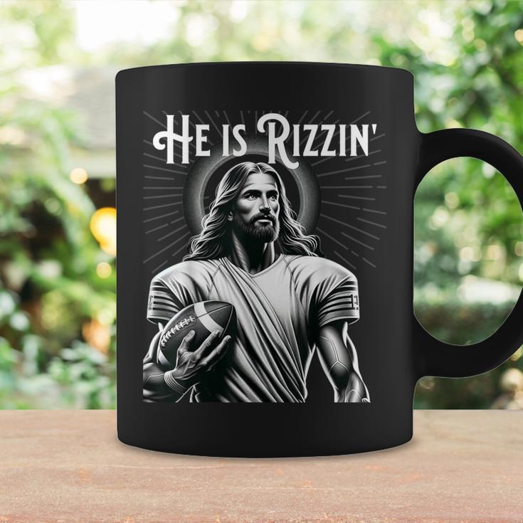 He Is Rizzin Jesus Playing Football Sports Rizz Coffee Mug Gifts ideas