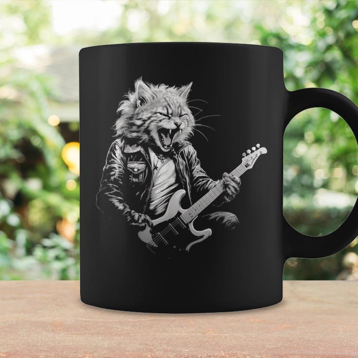 Rock Cat Playing Guitar Guitar Cat Womens Coffee Mug Gifts ideas