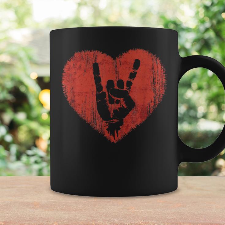 Rock Music Lover Vintage Heart Rock Hand Coffee Mug Gifts ideas