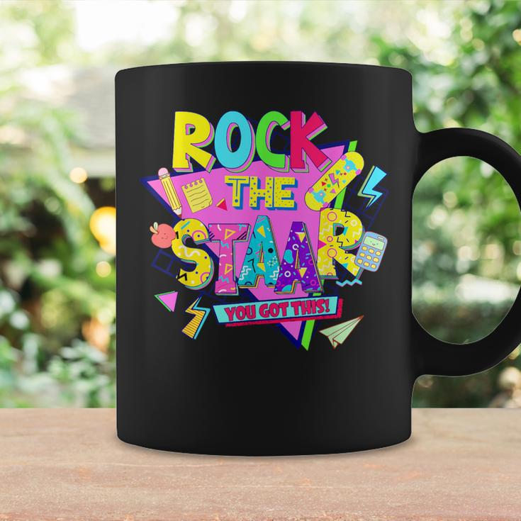 Rock The Staar Test Testing Day Retro Groovy Teacher Stars Coffee Mug Gifts ideas
