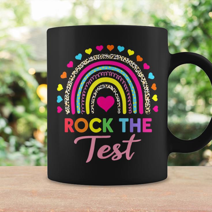 Rock The Test Test Day Teacher Testing Day Rainbow Teacher Coffee Mug Gifts ideas