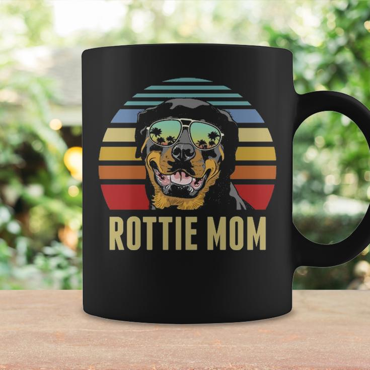 Rottie Mom Rottweiler Dog Vintage Retro Sunset Beach Vibe Coffee Mug Gifts ideas