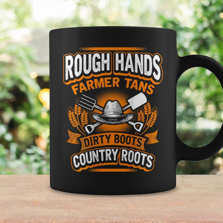 Rough Hands Farmer Tans Farmers Farming Backside Coffee Mug Gifts ideas