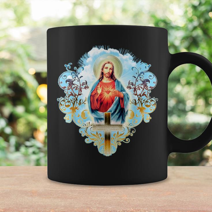 Sacred Heart Of Jesus Christ Vintage Cross Catholic Coffee Mug Gifts ideas