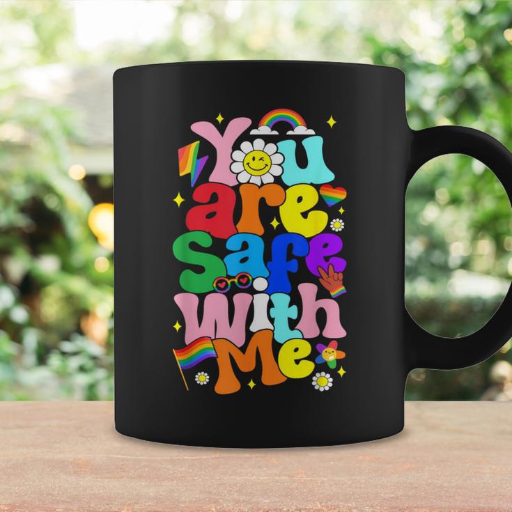 You Are Safe With Me Rainbow Pride Lgbtq Gay Transgender Coffee Mug Gifts ideas