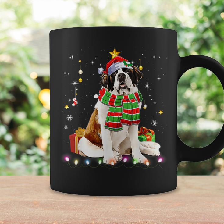 Saint Bernard Santa Fun Christmas Tree Lights Xmas Pjs Boys Coffee Mug Gifts ideas