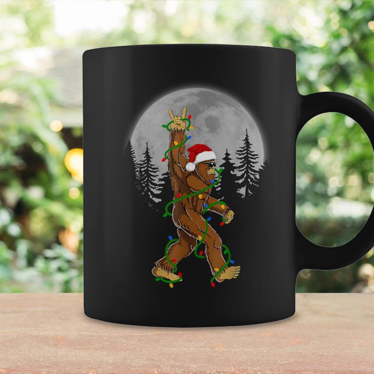 Santa Bigfoot Christmas Sasquatch Rock Roll Believe Pajamas Coffee Mug Gifts ideas