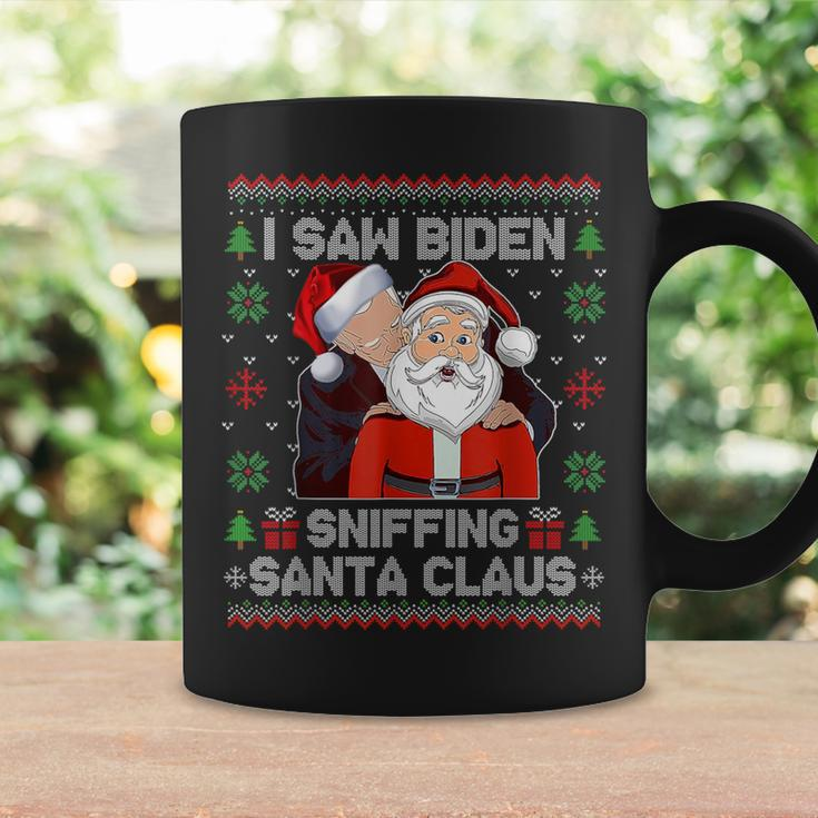 I Saw Biden Sniffing Santa Claus Biden Ugly Xmas Coffee Mug Gifts ideas