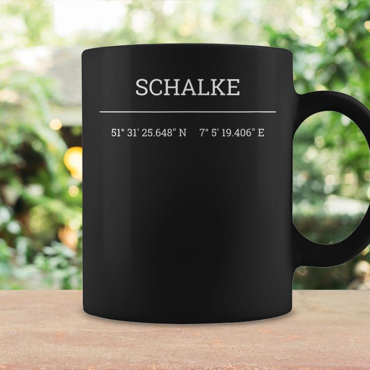 Schalke Koordinaten Design Schwarzes Tassen für Fans Geschenkideen