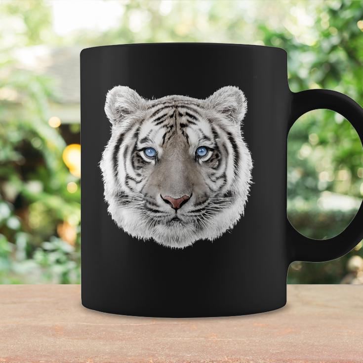 Schwarzes Tassen mit Weißem Tiger-Gesicht, Tiermotiv Tee Geschenkideen
