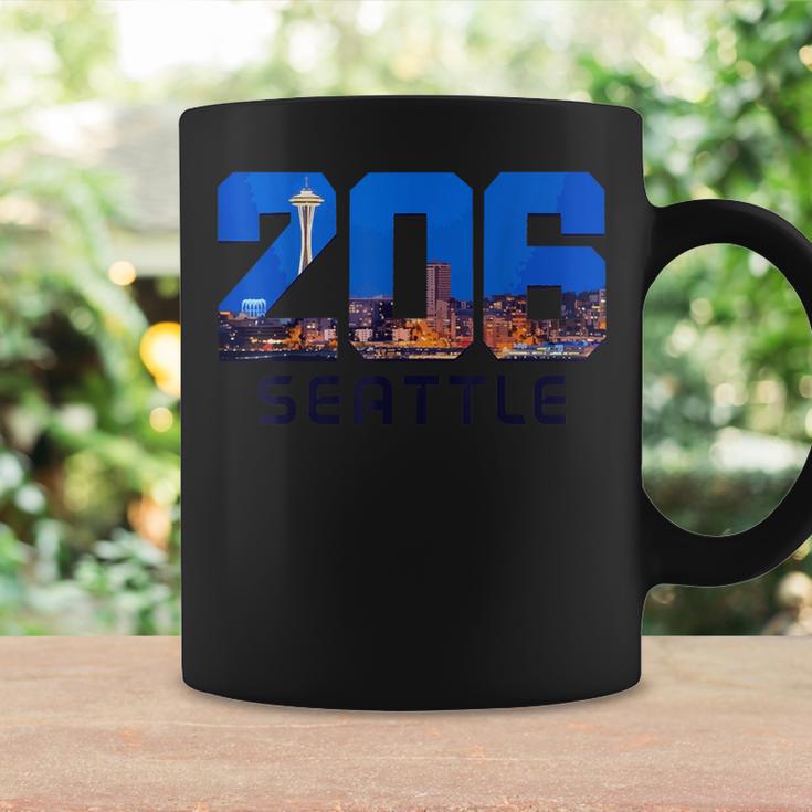 Seattle 206 Area Code Pride Skyline Washington Vintage Coffee Mug Gifts ideas