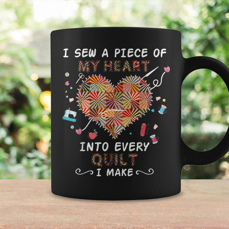 I Sew A Piece Of My Heart Into Every Quilt I Make Quilting Coffee Mug Gifts ideas