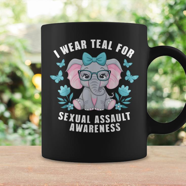 Sexual Assault Awareness I Wear Teal Cute Elephant 2024 Coffee Mug Gifts ideas